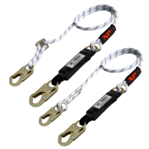 Eslinga XP sencilla en cuerda de 13 mm para detención de caídas con absorbedor de choque 303S-A-2P